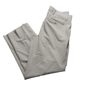 Footjoy Mens Chino Golf Pants 34 x 30 Cream Stretch Polyester Flat Front